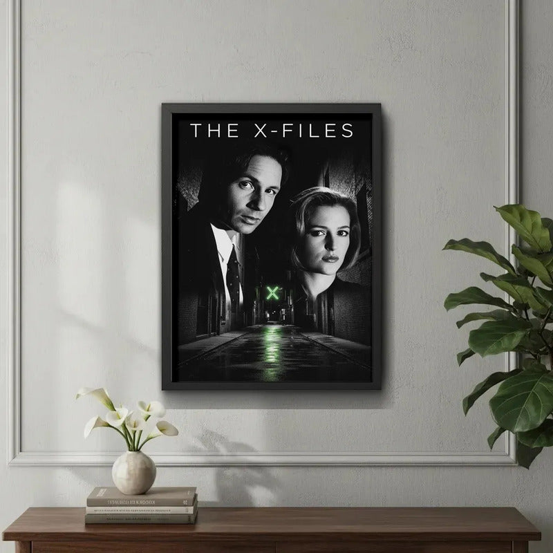 Cuadro The X-files Los Archivos X Serie Tv Arte Retro Brs2 Marco Negro