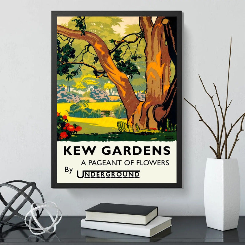 Cuadro Kew Gardens Flower Market Londres Br2 Flores Botanica Marco Negro