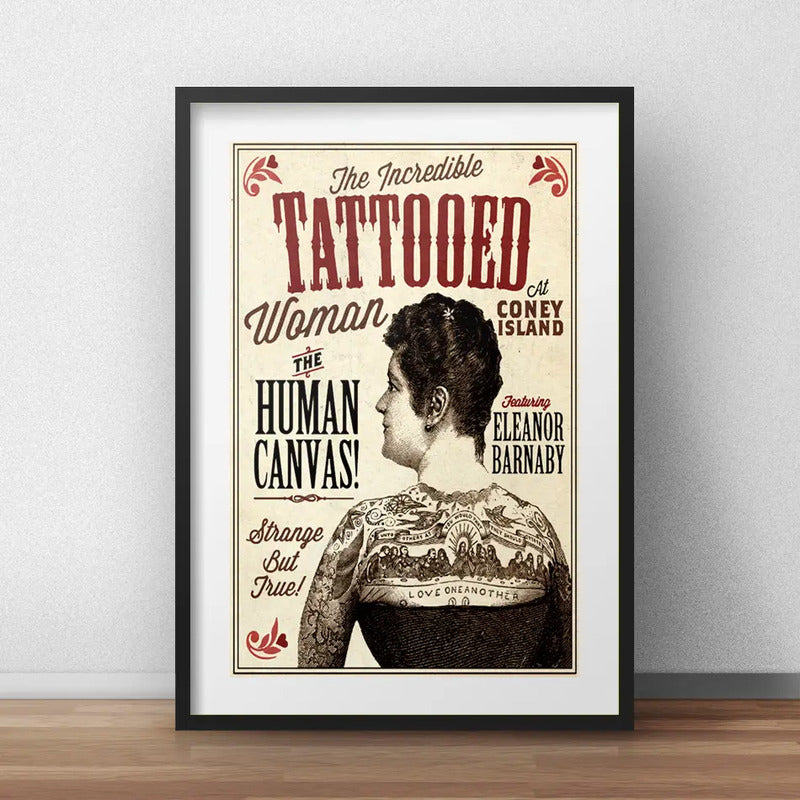 Set 2 Cuadros Tattoo Lovers Tatuaje Old School Arte Paspartú Marco Negro