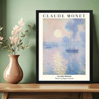 Cuadro Dormitorio Living Claude Monet Horizonte Lavanda Mar Marco Negro