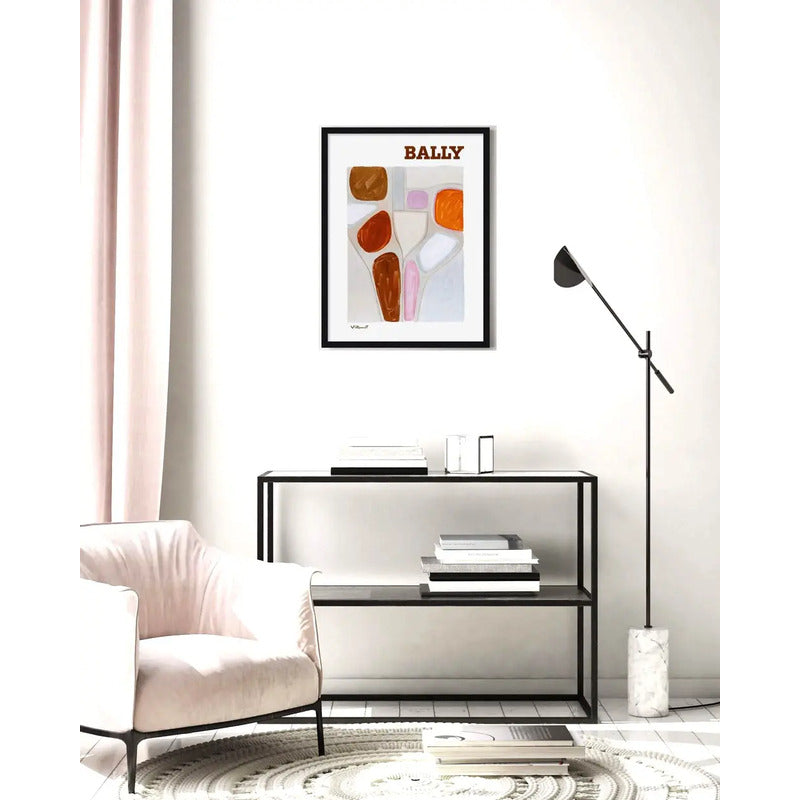 Cuadro Bally Suiza Fashion Moda Lujo Retro Salon Decoracion Bally Abstract 1971 Negro