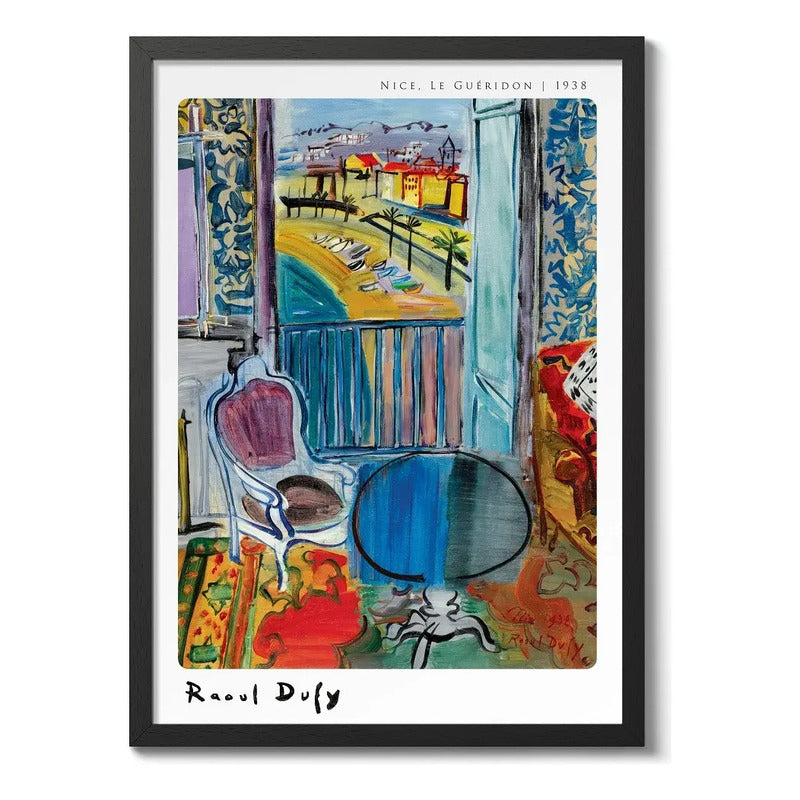 Cuadro Raoul Dufy Pintura Fauvismo Abstracto Arte Decoracion Nice Le Guéridon Marco Negro