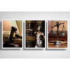 Set 3 Cuadros Abogado Diosa De La Justicia Juez Decoracion
