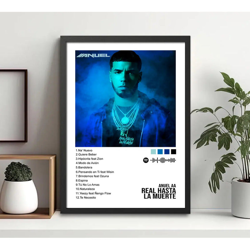Cuadro Anuel Aa Real Hasta La Muerte Spotify Album Rap Trap Marco Negro