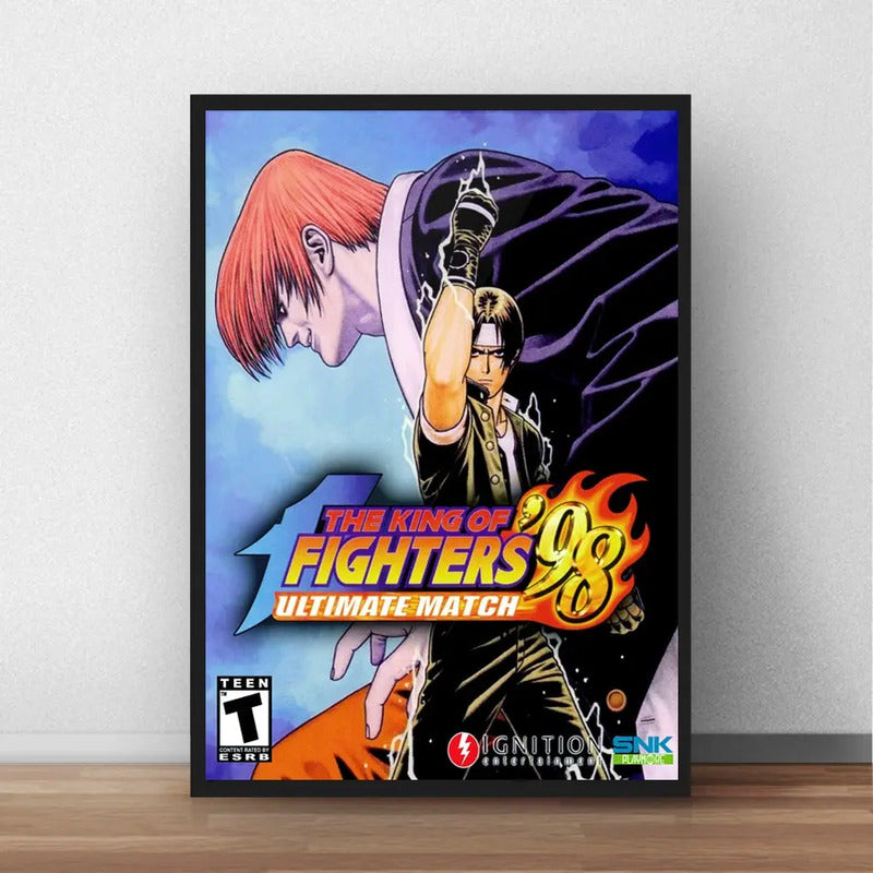 Cuadro King Of Fighters 98 Game Retro Videojuego Gamer Marco Negro