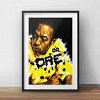 Cuadro Dr. Dre Rap Hip Hop Musica Arte Decoracion Paspartú Marco Negro