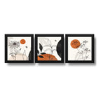 Set 3 Cuadros Boho Chic Hojas Flor Arte Decoracion