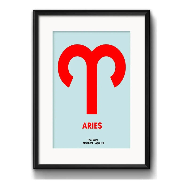 Cuadro Aries Signo Zodiaco Astrologia Arte Con Paspartú
