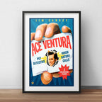Cuadro Ace Ventura Pet Detective Pelicula Con Paspartú Marco Negro