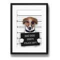 Cuadro Bad Dog Perro Criminal Mascota Decoracion Paspartú Marco Negro