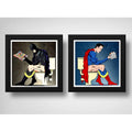 Set 2 Cuadros Batman Superman Baño Héroes Comics Decoracion