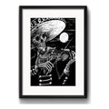 Cuadro Calavera Mariachi Tattoo Decoracion Con Paspartú Marco Negro