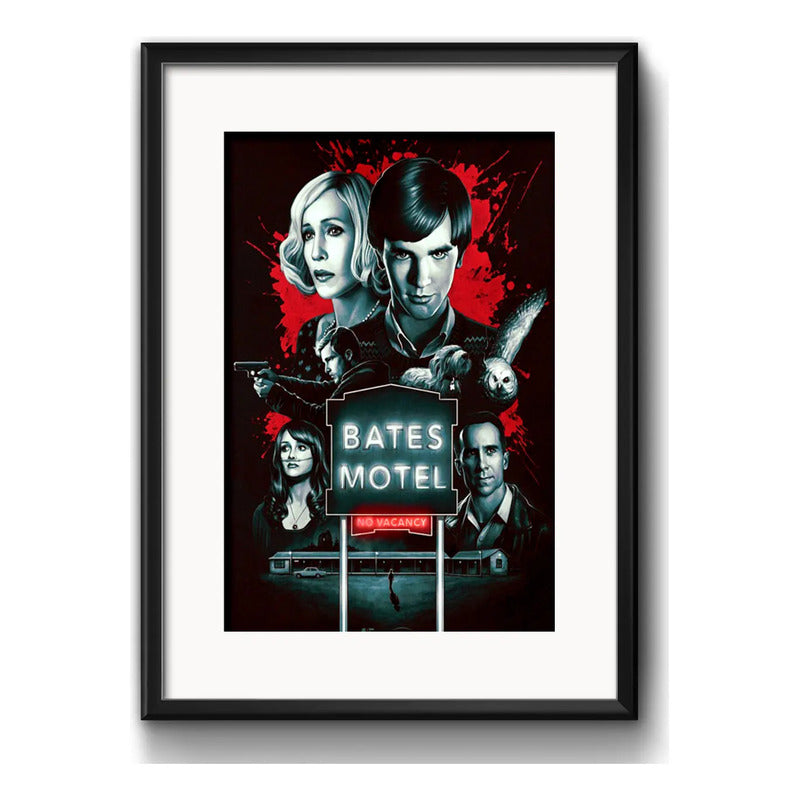 Cuadro Bates Motel Serie Tv Psicosis Art Decoracion Paspartú Marco Negro