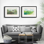 Set 2 Cuadros Living Monet Van Gogh 53x43cm Con Paspartu Marco Negro