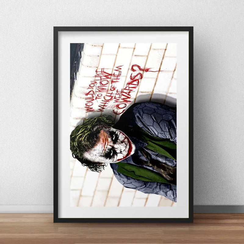Cuadro Guason Joker Frases Heath Ledger Brs2 Con Paspartú Marco Negro