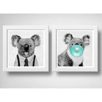 Set 2 Cuadros Koala Chicle Art Moderna Decoracion Dormitorio