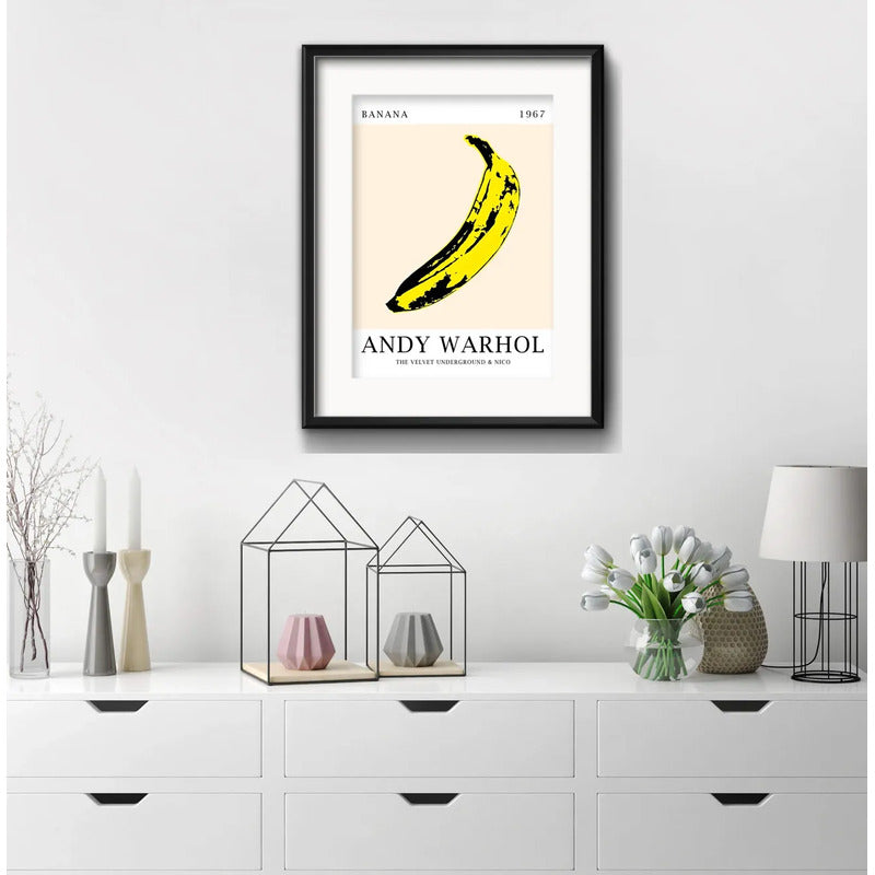 Cuadro Andy Warhol Banana 1967 Pop Art 53x43cm Con Paspartú Marco Negro