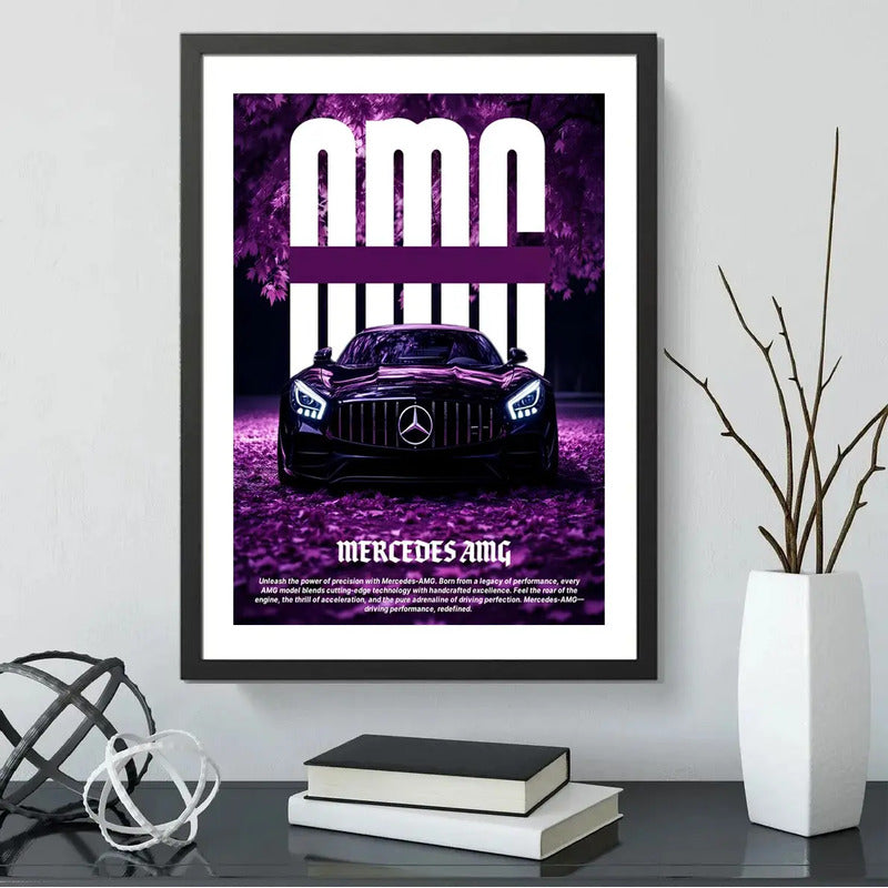 Cuadro Mercedes-benz Amg Gt Auto Modelo Decoracion Marco Negro