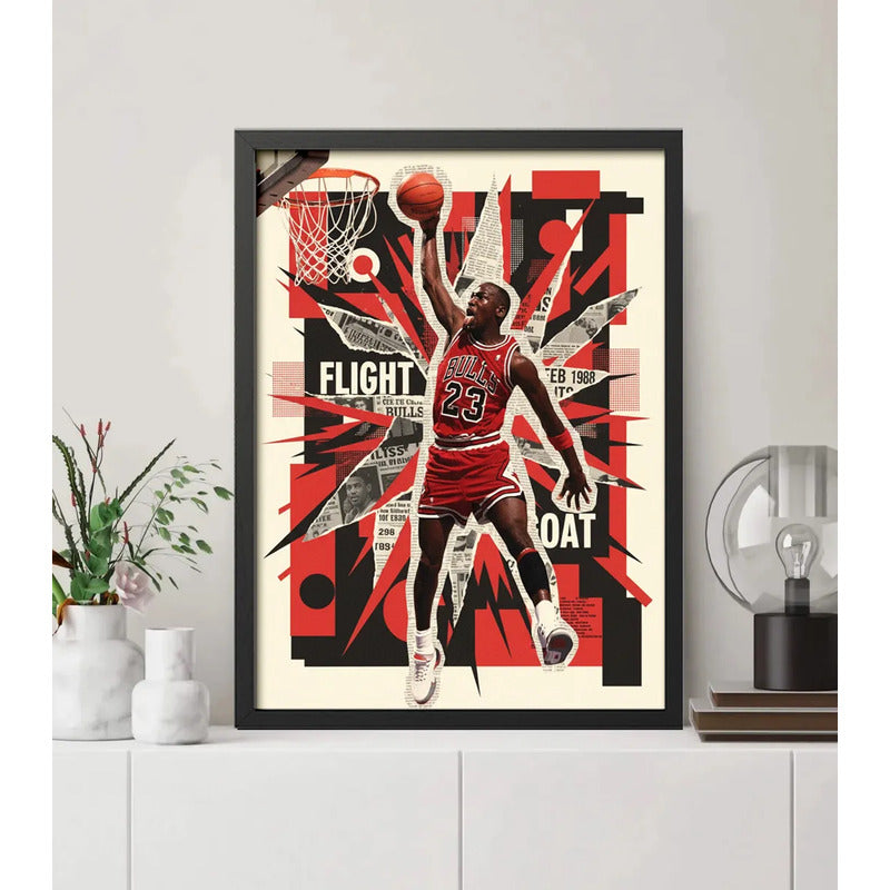 Cuadro Michael Jordan Basket Greatest Of All Time Deportes Marco Negro
