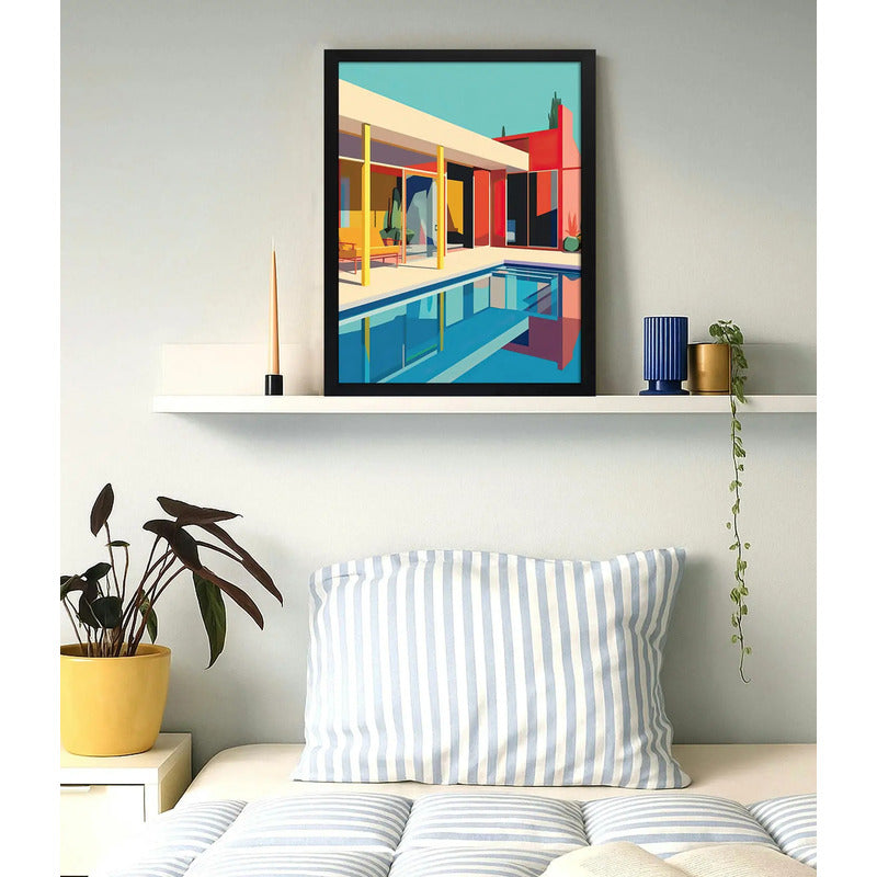 Cuadro Arquitectura Moderna Bauhaus Proyectos De Decoracion Casa Con Piscina David Hockney Negro