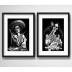 Set 2 Cuadros Catrina Calavera Mexicana Tattoo Con Paspartú