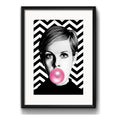 Cuadro Twiggy Chicle Blanco Y Negro Fashion Arte Paspartu