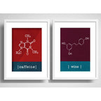 Set 2 Cuadros Formula Quimica Vino Café Cocina Con Paspartu