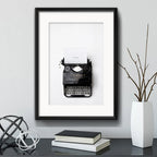 Cuadro Máquina De Escribir Retro Vintage Frase Con Paspartú Marco Negro