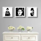 Set 3 Cuadros Charlie Chaplin Pelicula Cine Retro Decoracion