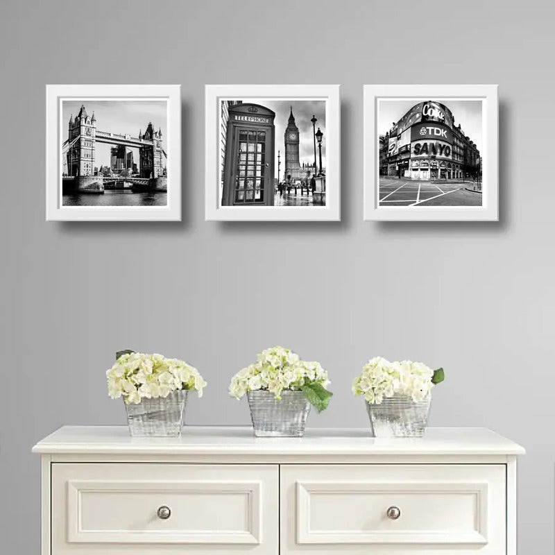 Set 3 Cuadros Londres Big Ben Tower Bridge Piccadilly Decora