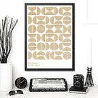 Cuadro Para Living Cocina Estudio Decoracion Moderna Nude Bauhaus Color Beige Con Marco Negro