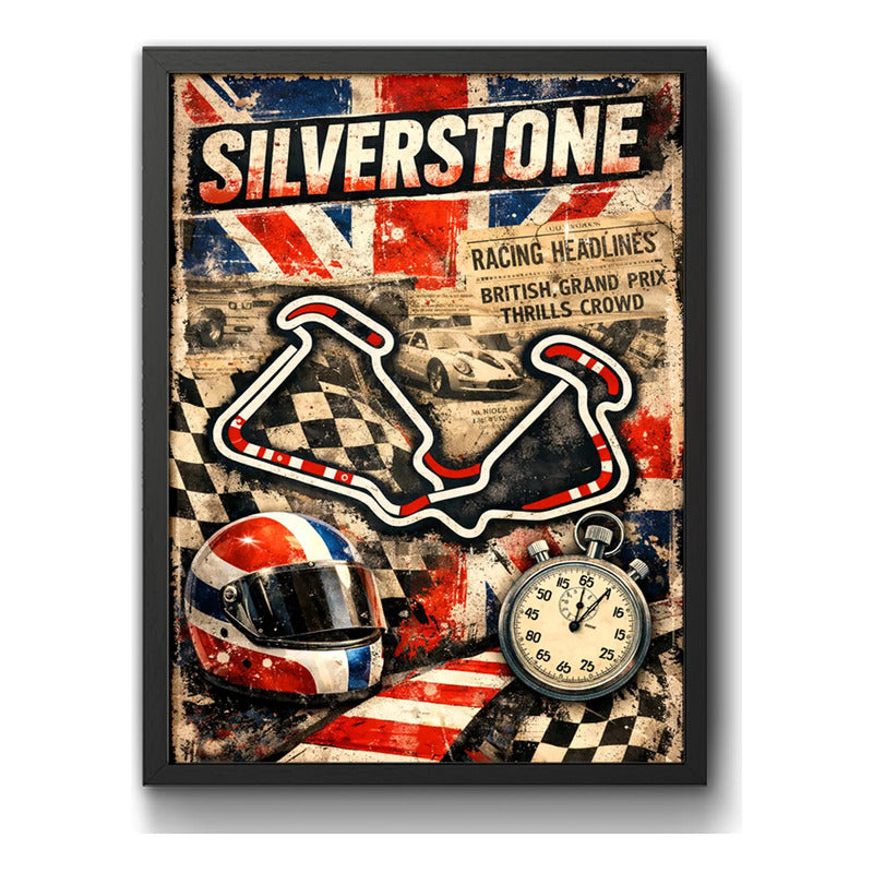 Cuadro Silverstone Circuito Carrera Formula 1 Autodromo Marco Negro
