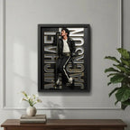 Cuadro Michael Jackson Efecto 3d Musica Pop Rock Arte Marco Negro