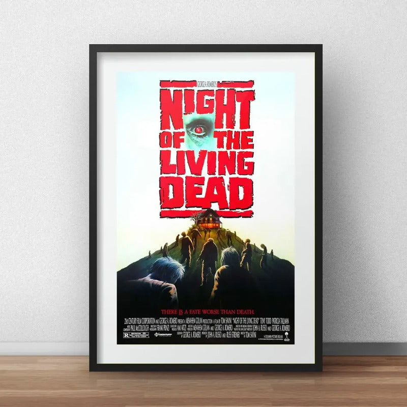 Cuadro La Noche De Los Muertos Vivientes Cine Con Paspartú Marco Negro