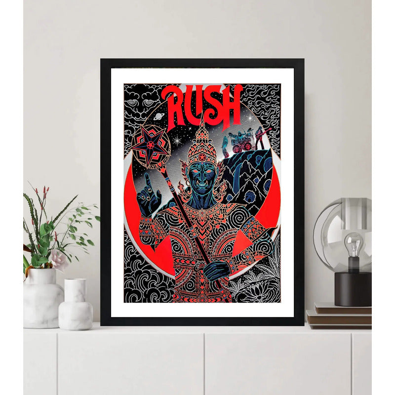 Cuadro Rush Rock Clasico Musica Arte Decoracion Marco Negro