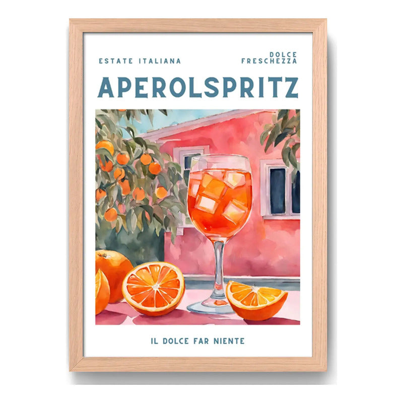 Cuadro Aperol Il Dolce Far Niente Drink Italiano Marco Oak Marco Marrón Claro