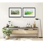 Set 2 Cuadros Living Monet Van Gogh 53x43cm Con Paspartu Marco Negro