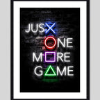 Cuadro Game Room Frases Gamer Videojuego Geek Art Decoracion Just One More Game Marco Negro