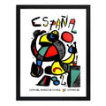 Cuadro Copa Del Mundo Futbol 1982 España Retro Art Joan Miro Marco Negro