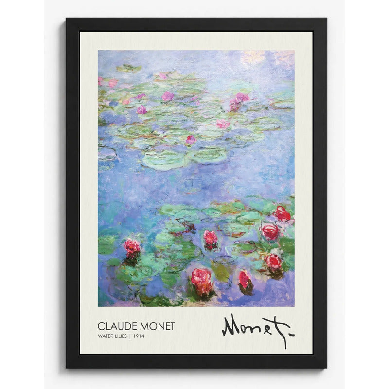 Cuadro Los Nenúfares Claude Monet Signature Arte Living Marco Negro