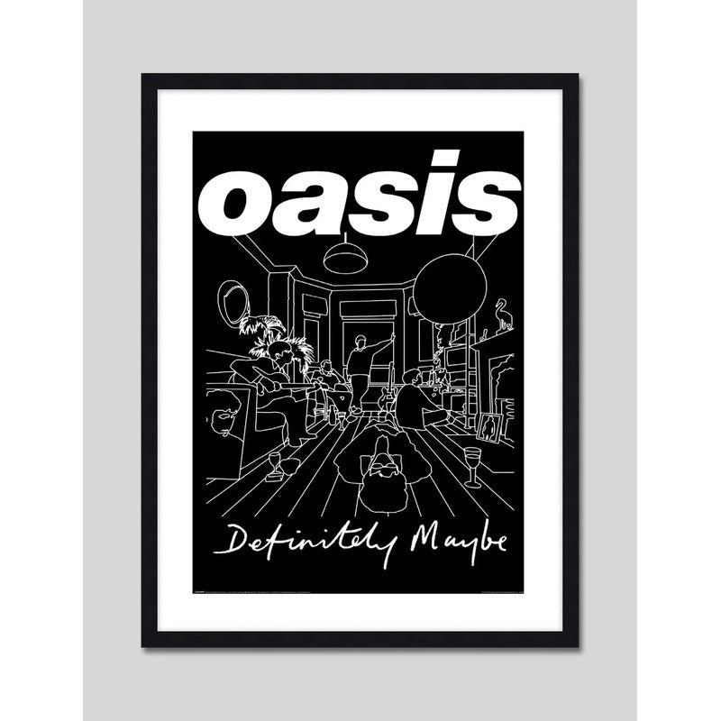 Cuadro Oasis Definitely Maybe Rock Arte Musica Decoracion Marco Negro