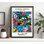 Cuadro Romero Britto Pop Art El Jardin Britto Garden Living Marco Negro