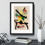 Cuadro Joan Miró Litografía Bs1 Arte Abstracto Con Paspartú Marco Negro