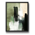 Cuadro Dormitorio Living Boho Abstracto Niebla Verde Marco Negro