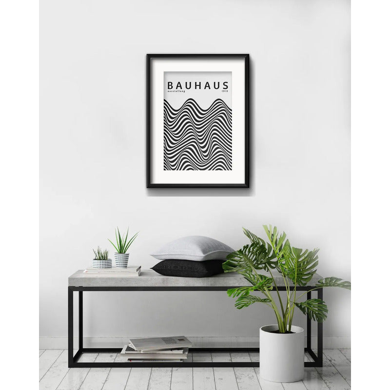Cuadro Bauhaus Exposicion 1919 Arte Br1 53x43cm Con Paspartú Marco Negro