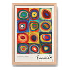 Cuadro Living Kandinsky Anillos Arte Abstracto Marco Oak Marco Marrón Claro