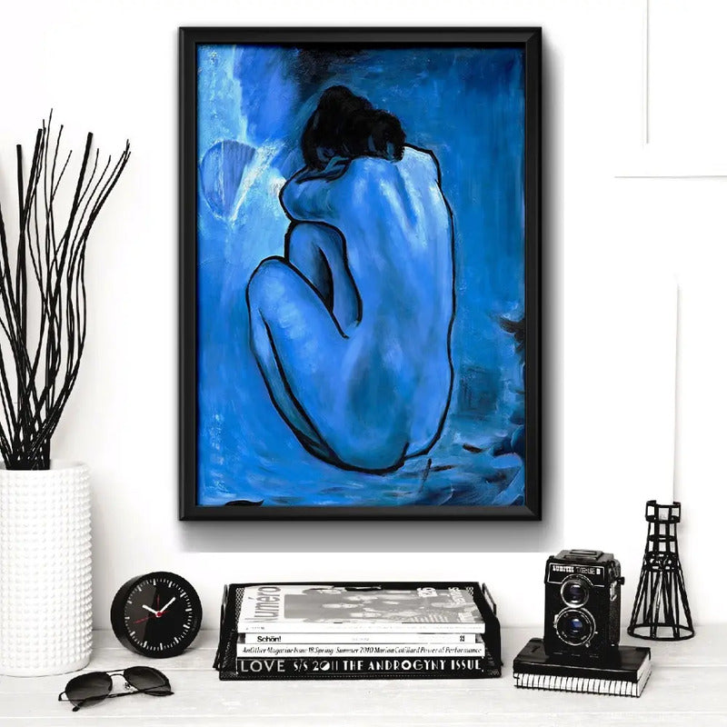 Cuadro Picasso Blue Nude Azul Desnudo Obra Arte Decoracion Marco Negro