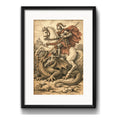 Cuadro San Jorge Arte Clásica Medieval Dragon Jesus Paspartú Marco Negro