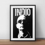 Cuadro Indio Solari En Blanco Y Negro Rock Brs1 Con Paspartú