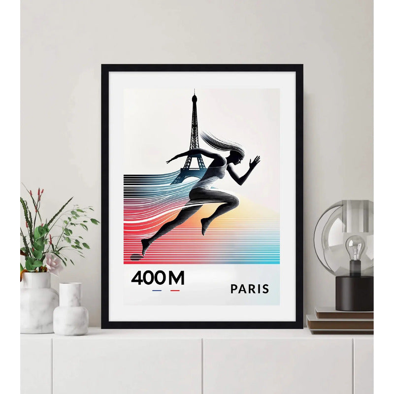 Cuadro Maratón Carrera Maratones Famosos Deporte Decoracion Carrera Maraton Paris 400 M Marco Negro